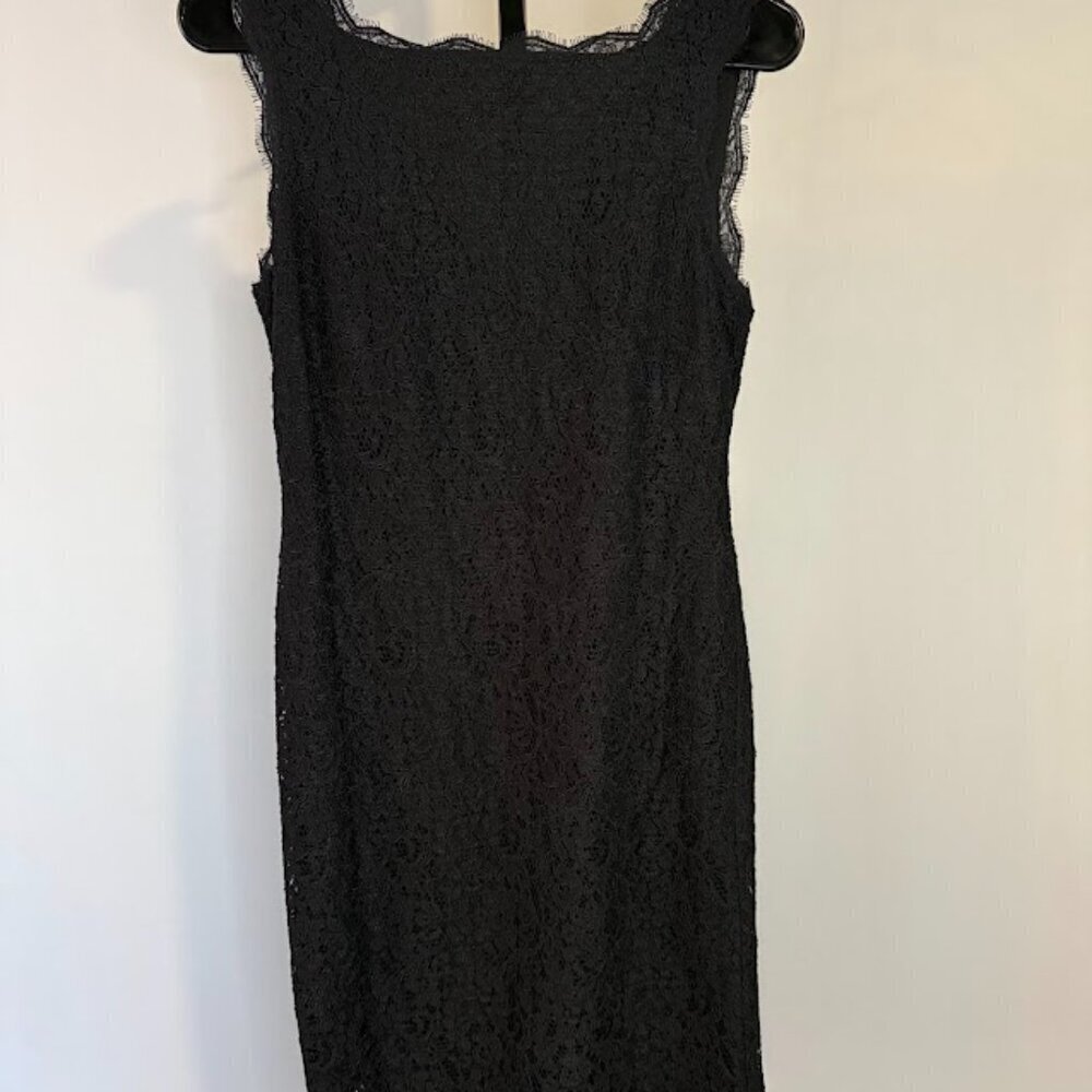 Adrianna Papell Black Sleeveless Lace Dress